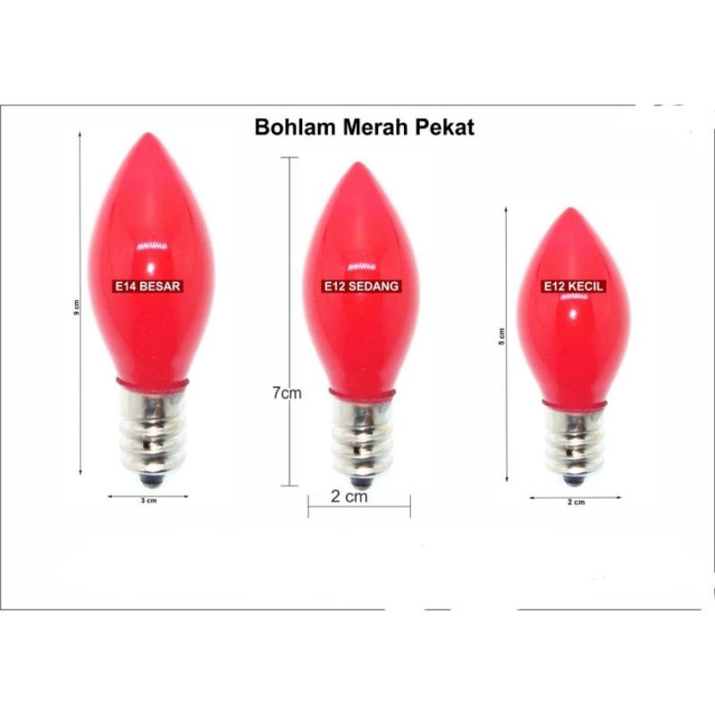 Bohlam altar sembahyang  merah Lampu bohlam sembahyang merah