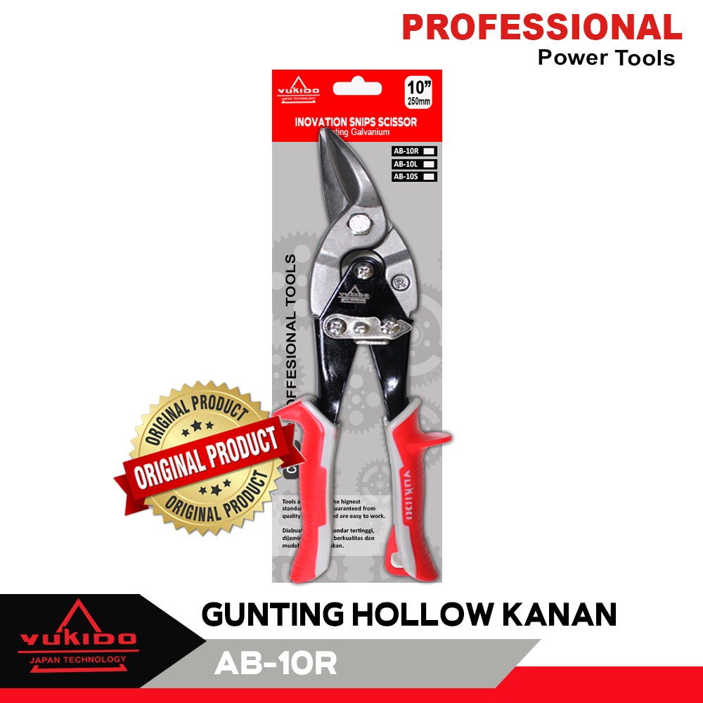 YUKIDO GUNTING BAJA   GUNTING HOLO MATA KANAN,KIRI,LURUS 10INCHI GUNTING BAJA RINGAN GUNTING BESI TERKUAT