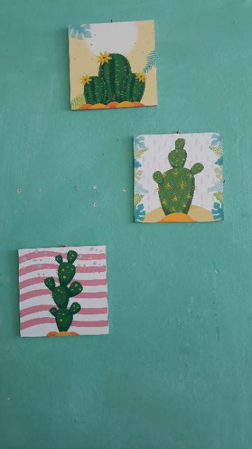 Decor Art Hiasan Dekorasi Dinding Kamar Rumah Bunga Pot Kaktus Cantik Wall Decor - Ct 2