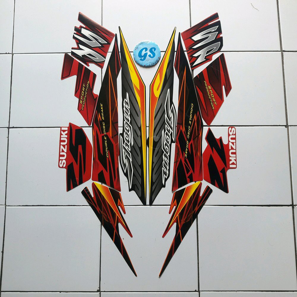 striping shogun sp 125 2013 hitam-merah
