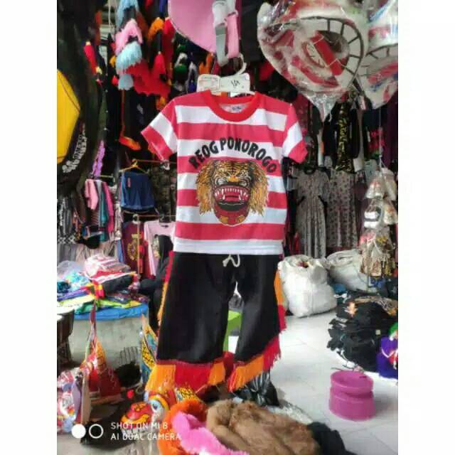 Kaos dan celana reog Ponorogo stelan baju anak jaranan kuda lumping