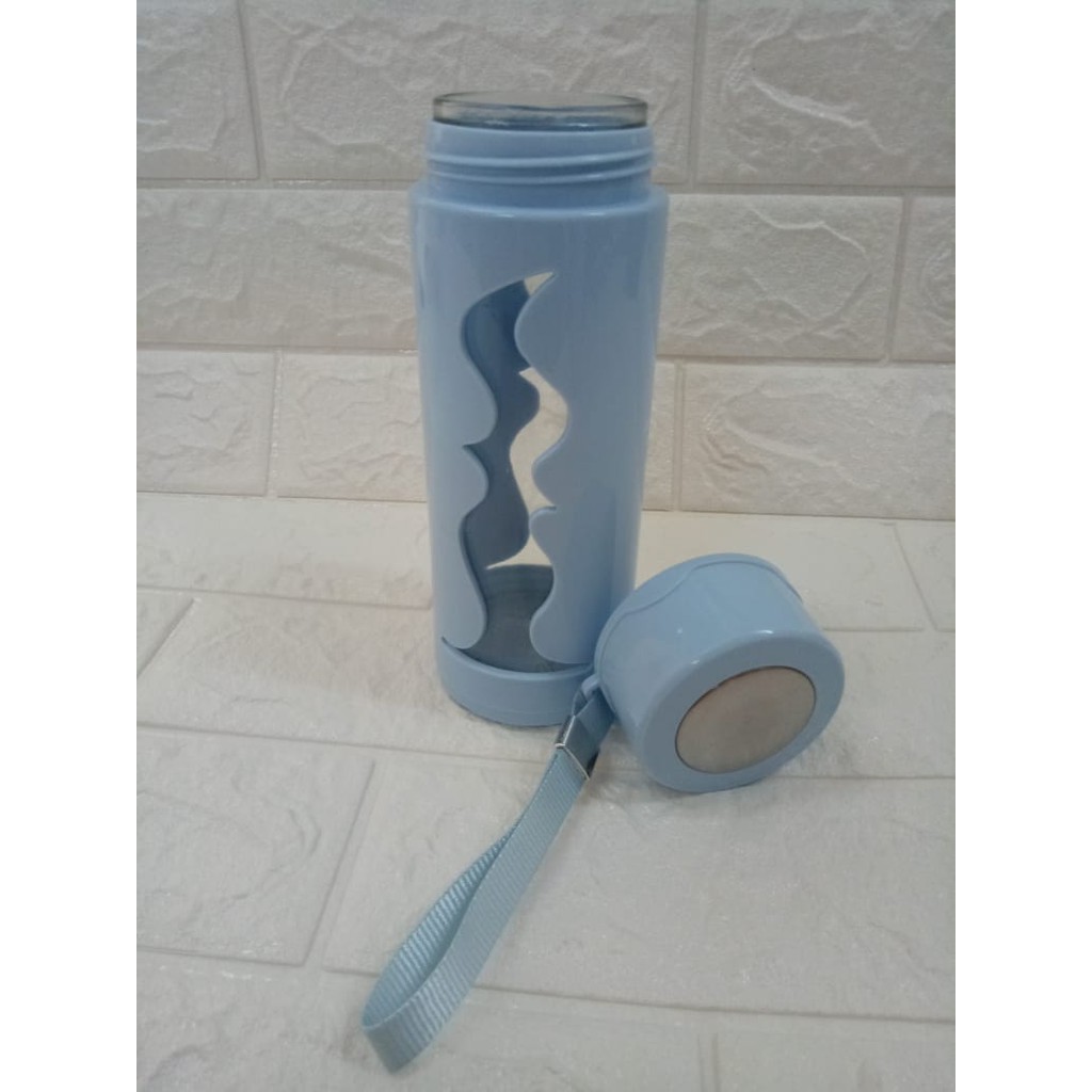 (No 8033) Botol Minum Kaca  430 ML Termurah / Botol Minum Tumbler  Lucu