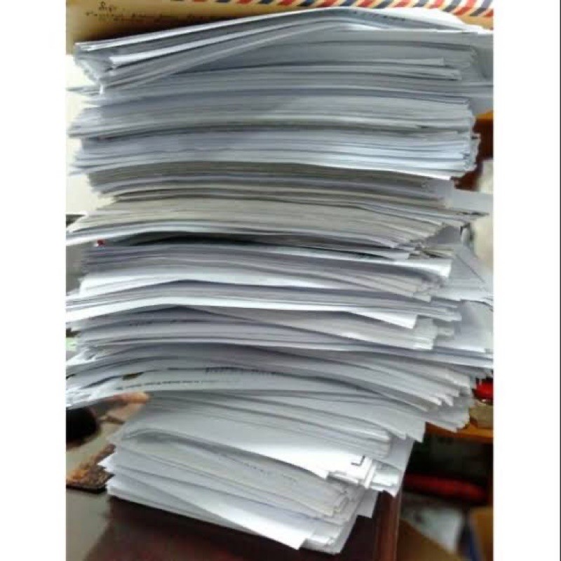 Jual KERTAS HVS BEKAS Re-Used Kertas Kosong 1 Sisi Bekas Untuk Cetak
