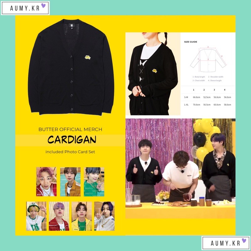 SHARING CARDIGAN BUTTER BTS Official photocard pc rm jin suga jhope jimin taehyung v jungkook [BACA 