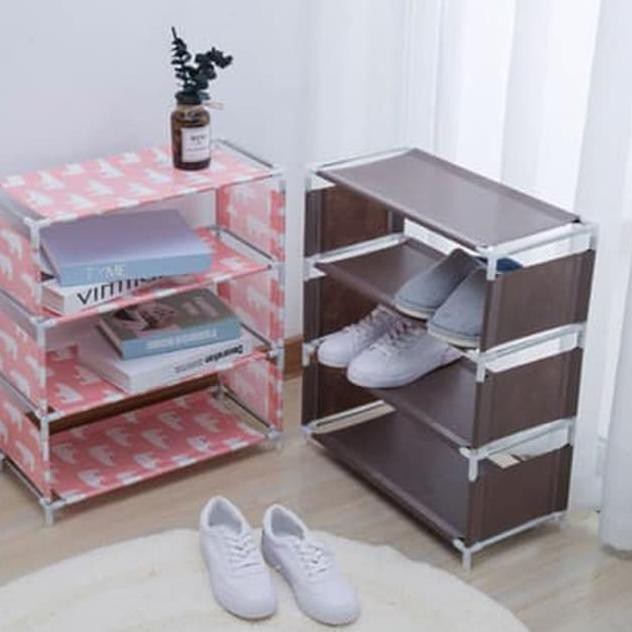 Sol113 Rak Sepatu Portable 4 Susun Sandal Tempat Buku Book Rack Interior Home 44 Shopee Indonesia