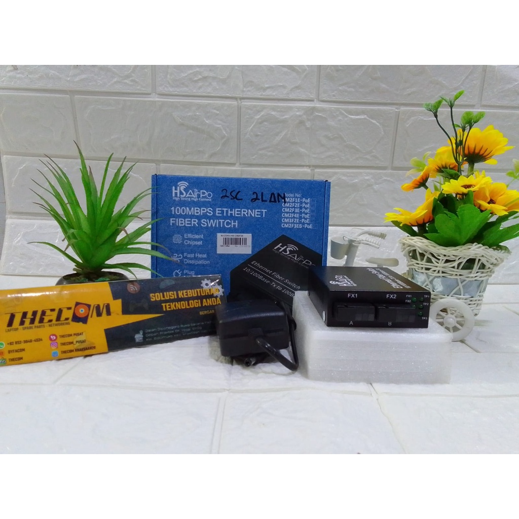 HSAirPo CM2F2E Media Converter FO 2FO 2ETH 10/100mbps HS AirPo CM2F2E