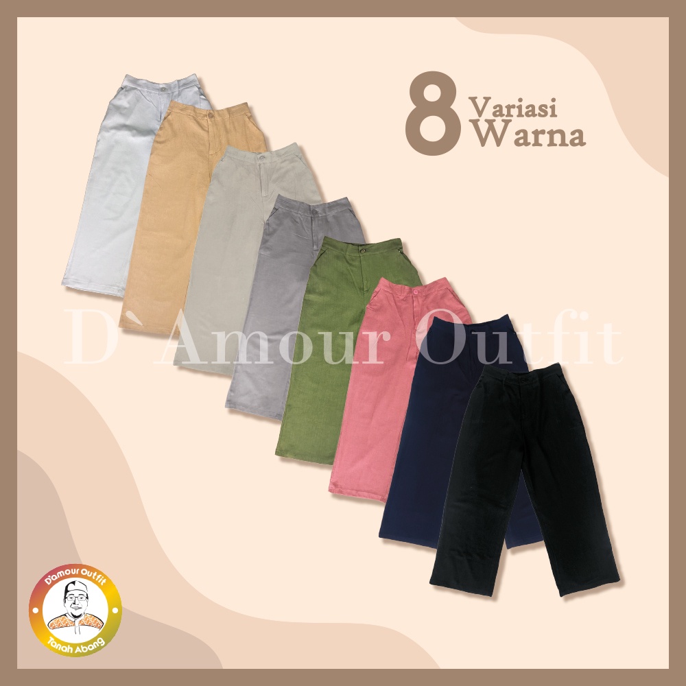 Celana Kulot Wanita Highwaist Linen Rami Panjang Pinggang Karet Polos Premium Pakaian Kerja Formal Kantoran Clana Bahan Cewek Kantor Dewasa Anak Salur Garis Kotak Slim Fit Baggy Pants Tartan Perempuan Korean Style Jas Blazer Cewe Jumbo Big Size Blezer 7/8