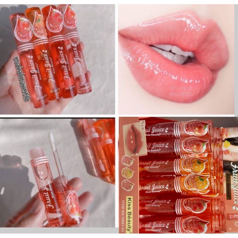 TEMURAH LIP OIL VITAMIN BIBIR | Lip Oil KISS BEAUTY Moist Lips | Fruit Juice 70981-03| 70081-03