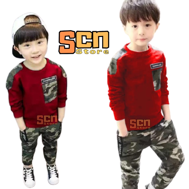 SCN-Store Setelan Anak ARMY Usia 1-6 Tahun