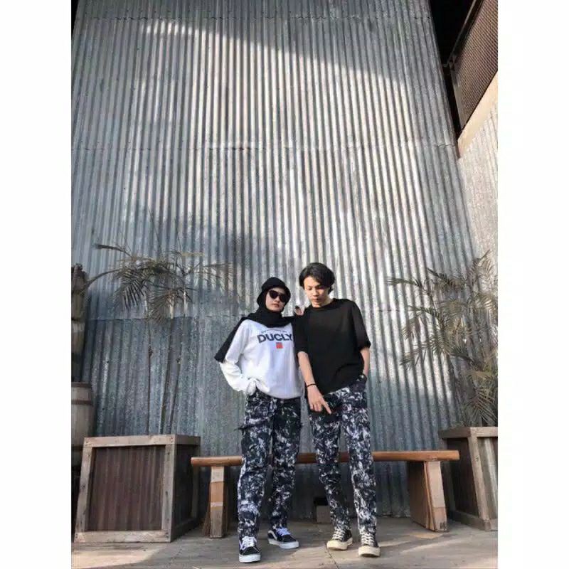 CELANA CARGO WANITA PREMIUM | CARGO JOGER WANITA PREMIUM | CELANA JOGER CARGO MOTIF ABSTRAK PREMIUM