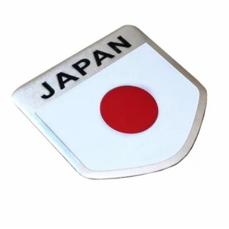 Stiker Emblem Mobil Bendera JEPANG JAPAN Bahan Aluminium