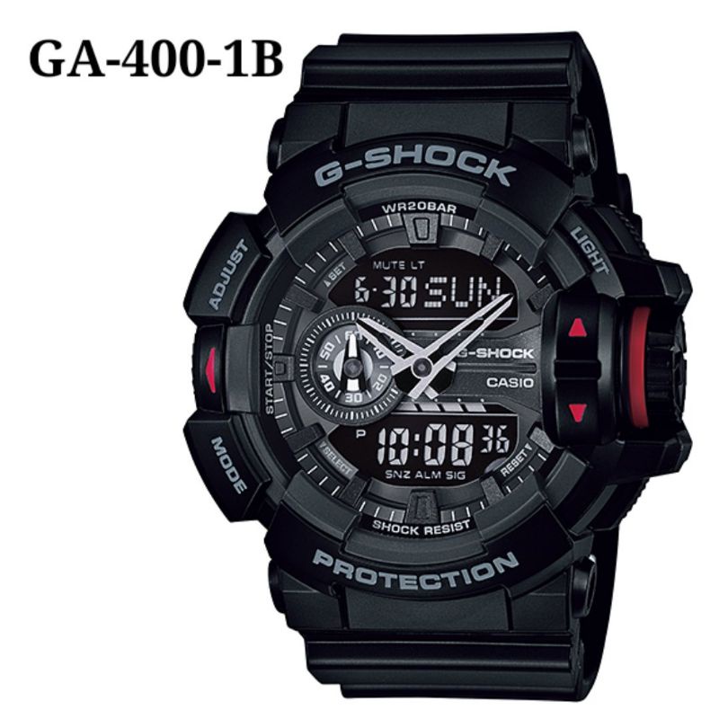 Jam Casio G-Shock GA-400-1B Black Red GA400 Original Ori BM