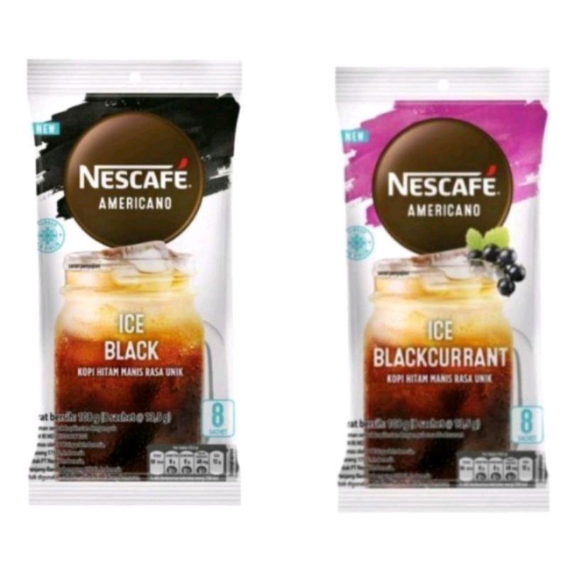 Nescafe Ice Bag 8 Sachet Coffee Nescafe Americano Black dan Blackcurrant