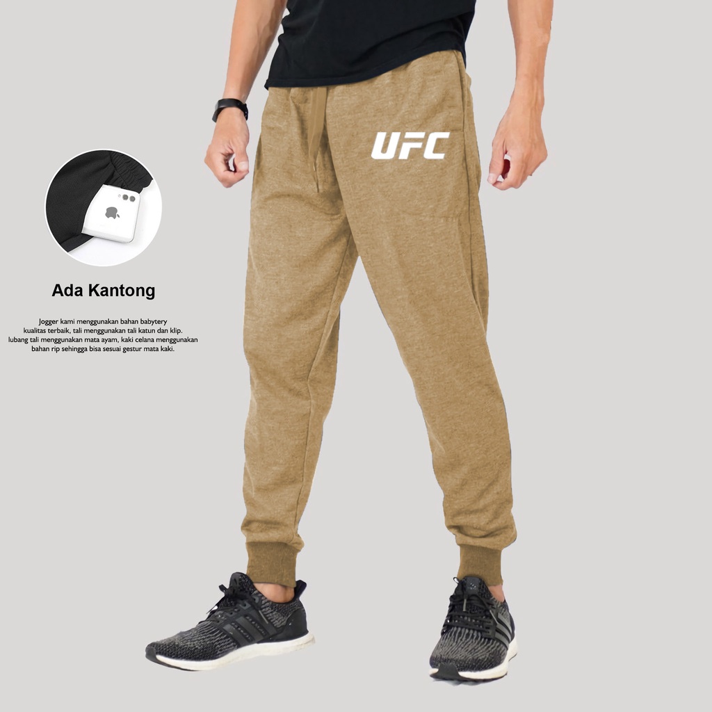 Lilipop.id Celana Joger Pria UFC Training Jogger Panjang Cargo Olahraga Pants Yoga Gym Lilipop