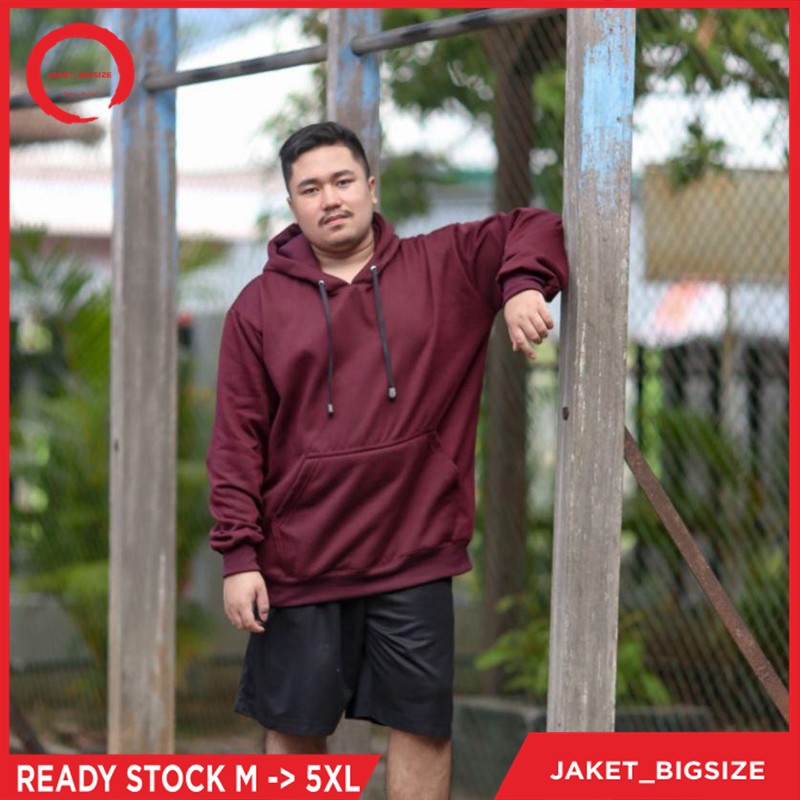 Jaket Big Size Hoodie S, M, L, XL, XXL, 3XL, 4XL, 5XL Pria Wanita Jumbo