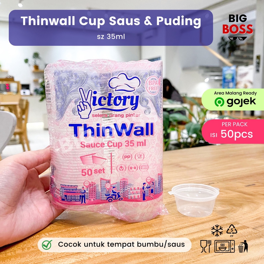 [ISI 50 PCS] Kontainer Tempat Saus Klip 35ml / Sauce COntainer / Tempat saos / Thinwall Saus / Thinwall Victory