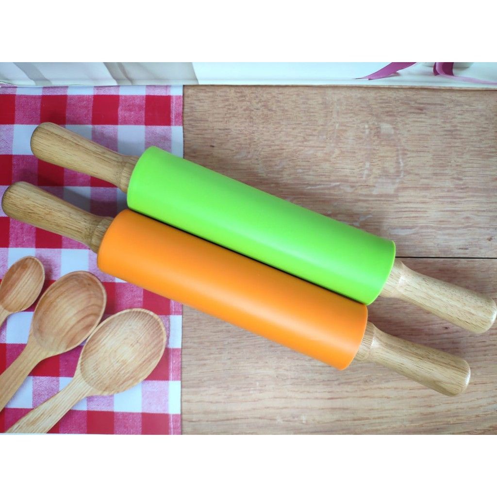 Rolling Pin Silikon Anti Lengket / Penggiling Adonan Tepung Non Stick Roller Silicone