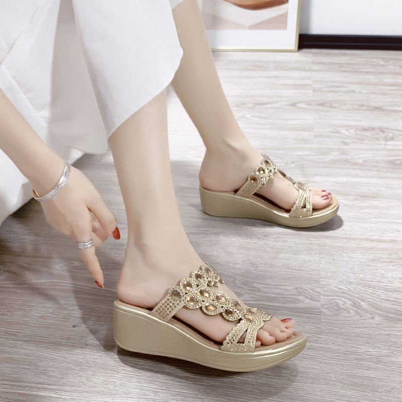 Permata  Sandal Wedges Wanita Import 8899 Quality Premium