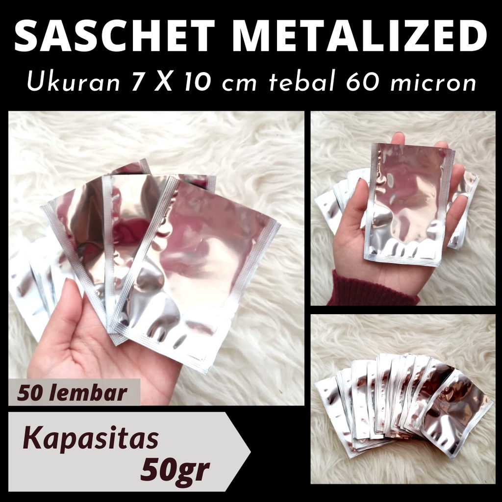 BAG U 7 X 10 KEMASAN BUBUK KOPI PACKING MAKANAN ALUMINIUM KEMASASN MASKER ORGANIK 50GR