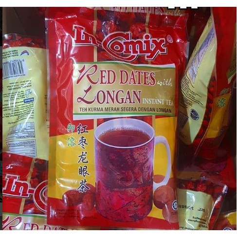 

in comix Red Dates with Longan Instant Tea / Ang Co Teh / Teh Kurma Merah isi 18 Bgks
