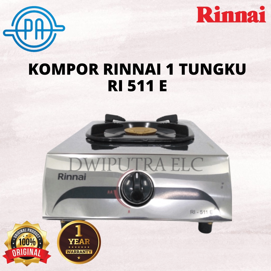 KOMPOR RINNAI 1 TUNGKU RI511E RI 511 E GARANSI RESMI