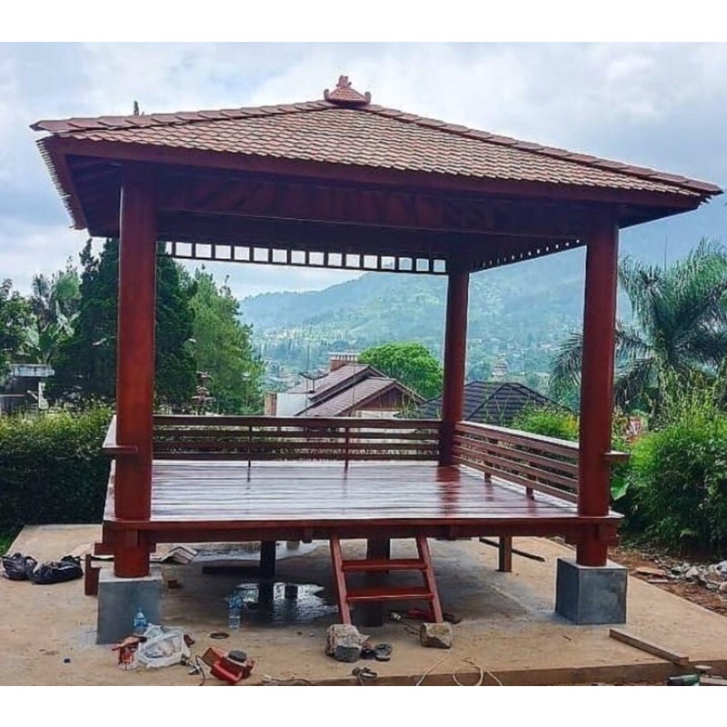 Gazebo Kayu Glugu 3x3 Meter