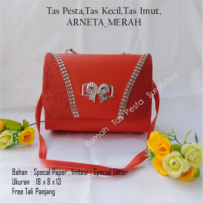 Tas Pesta,Tas Kecil,Tas Imut,ARNETA_MERAH