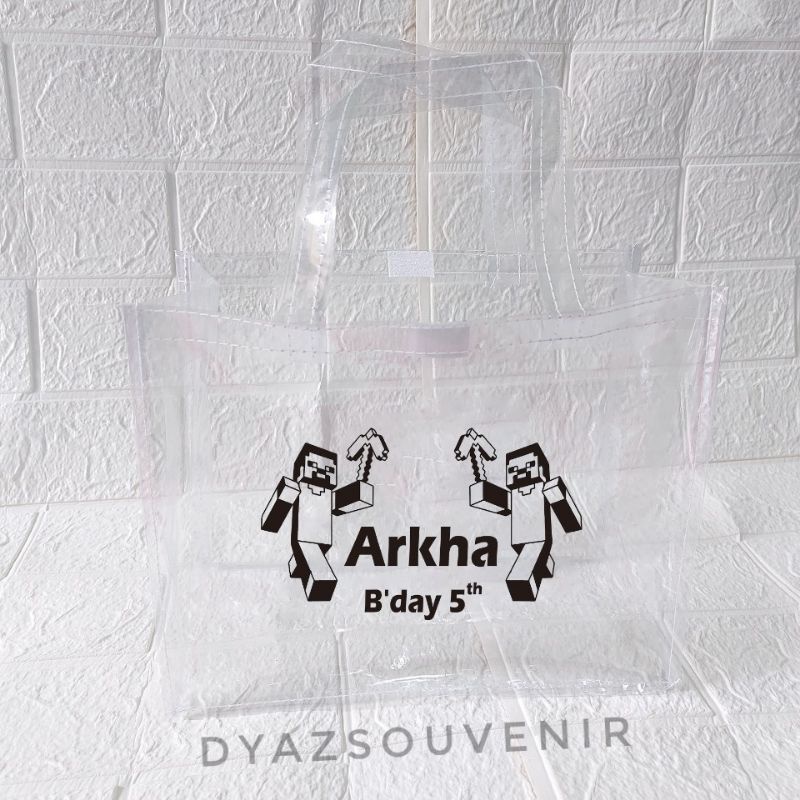 

PROMO tas mika ultah sablon Minecraft tas game tas souvenir custom birthday tas kado