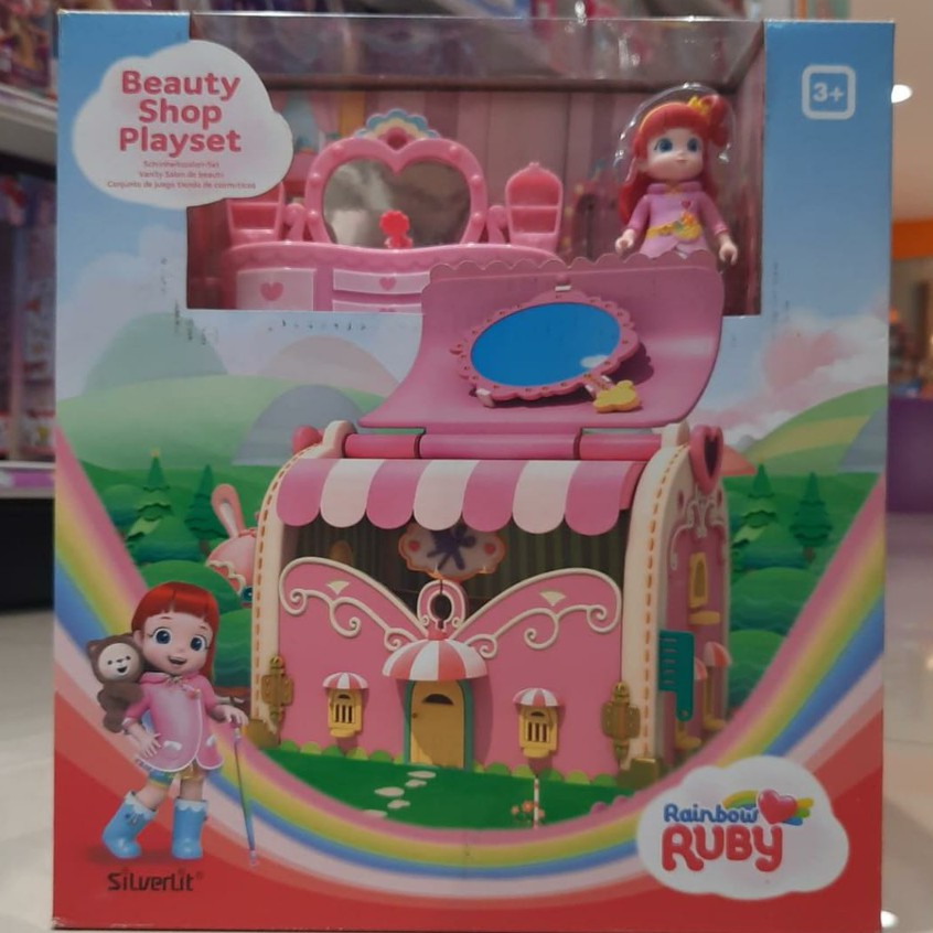 Rainbow Ruby Beauty Shop Playset main boneka