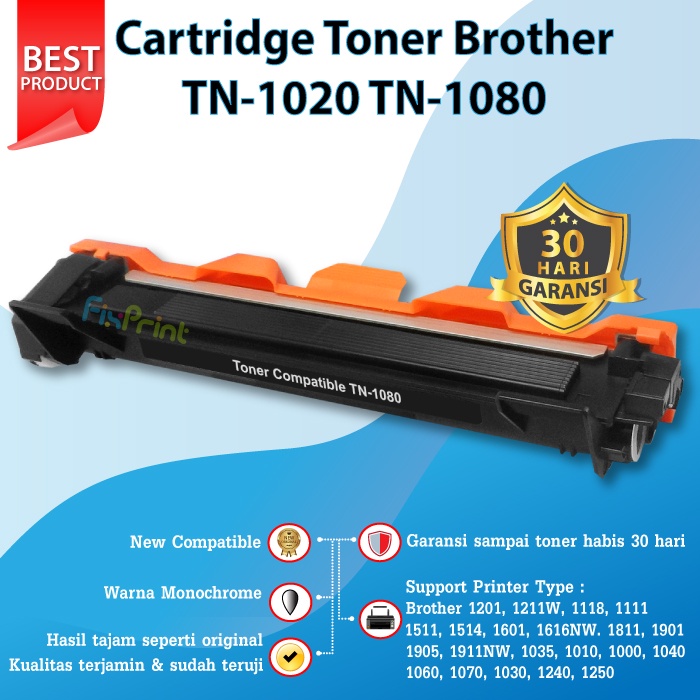 Cartridge Toner Compatible TN1080 TN-1080 Printer Brother HL-1201 1211W DCP-1601 1616NW MFC1901