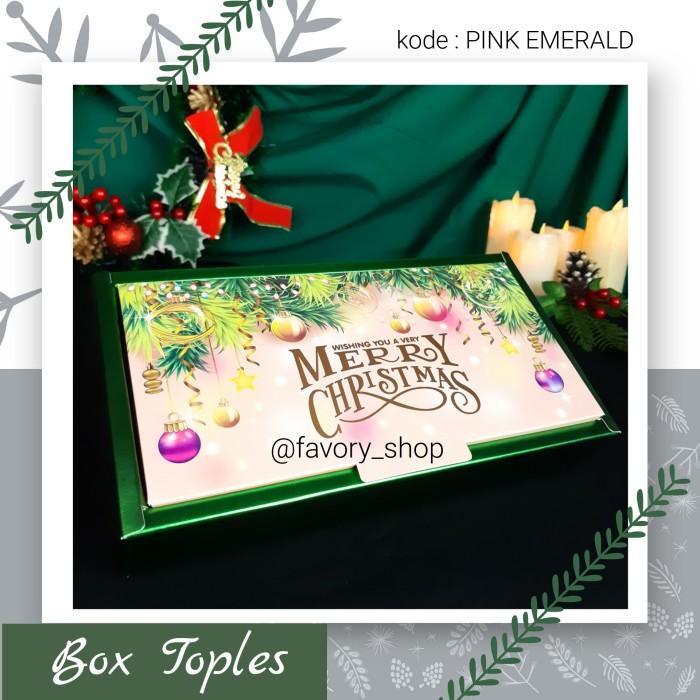 

Goodiebag Box Toples Brownies Natal Pink Emerald / Christmas Hampers Packaging