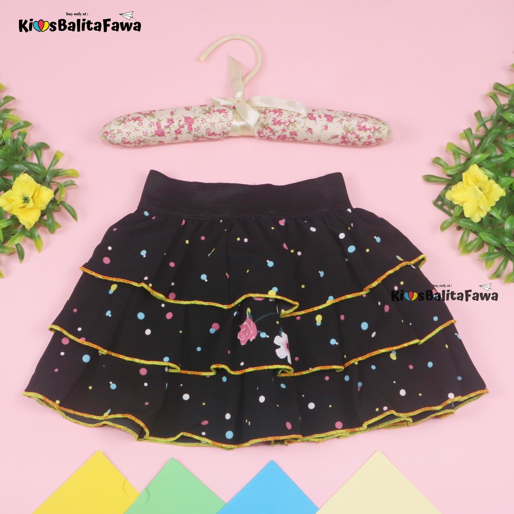 Rok Tumpuk Motif uk 1-2 Tahun / Rok Anak Perempuan Cewek Murah Skirt Pendek Polos Lucu Grosir Cewek