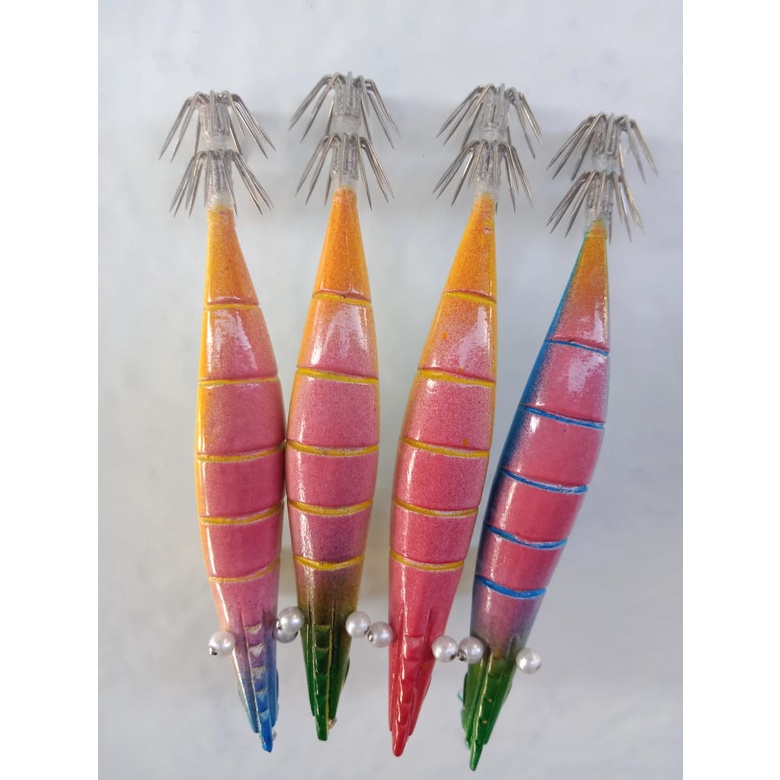 Udang kayu UMPAN PANCING CUMI egi motif ukir handmade