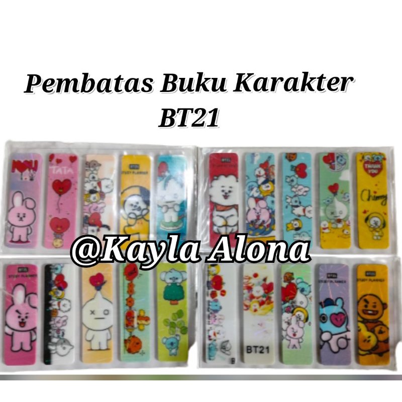 ( Isi 5 pcs ) PEMBATAS BUKU KARAKTER BT21