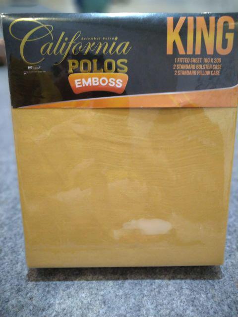 California Sprei Polos Emboss Tempat Tidur 180x200 King Size Dewasa Murah - Ijn Plaza