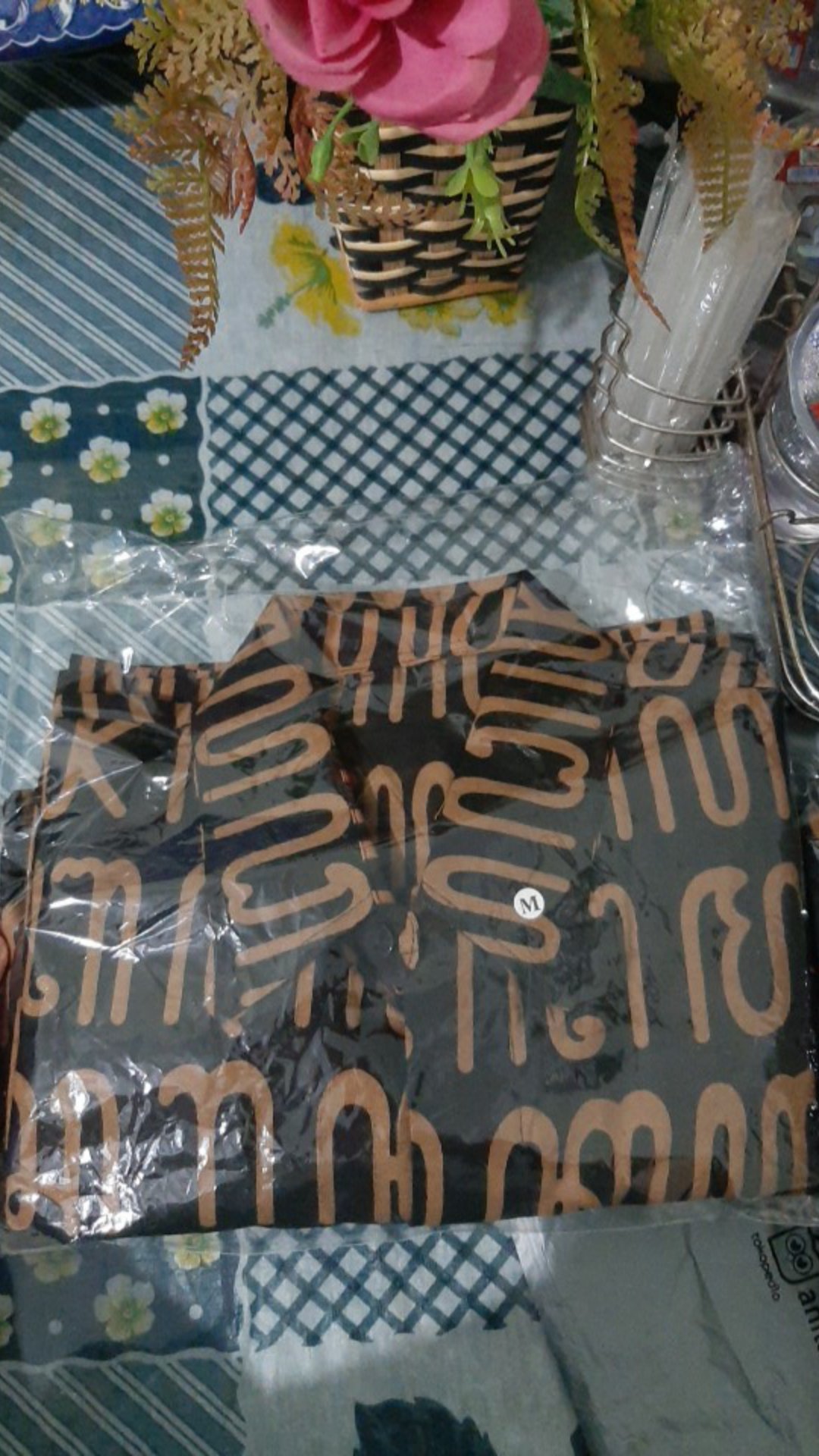 Zola_batik Batik Couple Brokat Tile Selendang Nuna Brown Aksara Azzura High Quality - Couple Mahira