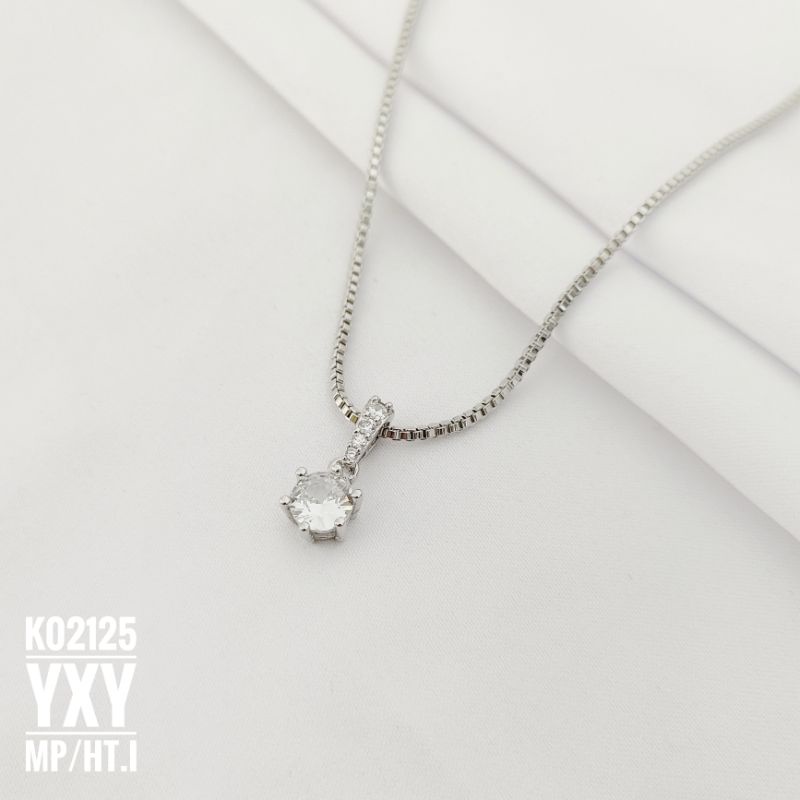 Kalung Yaxiya Mata Zircon Silver K02125