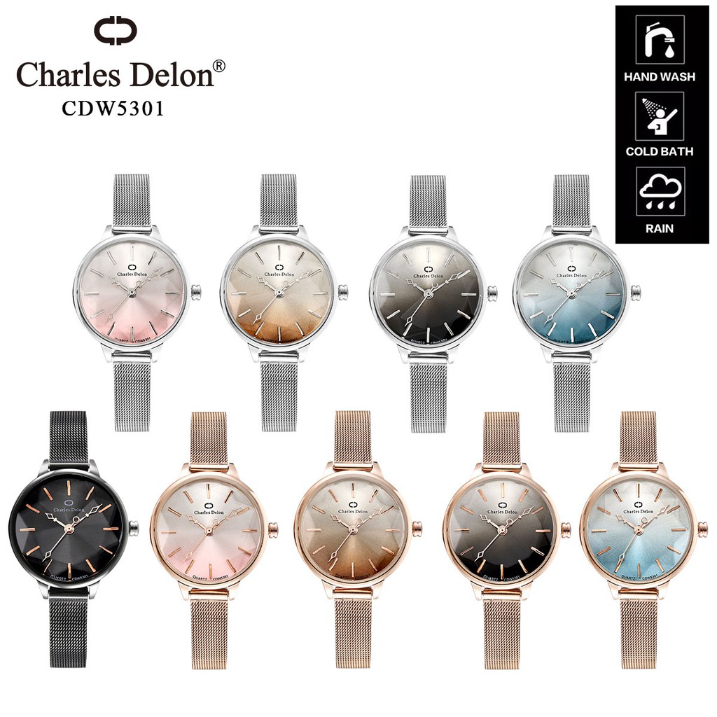 Jam Tangan Wanita Watch Rantai Anti Air Box Original Charles Delon CDW 5301
