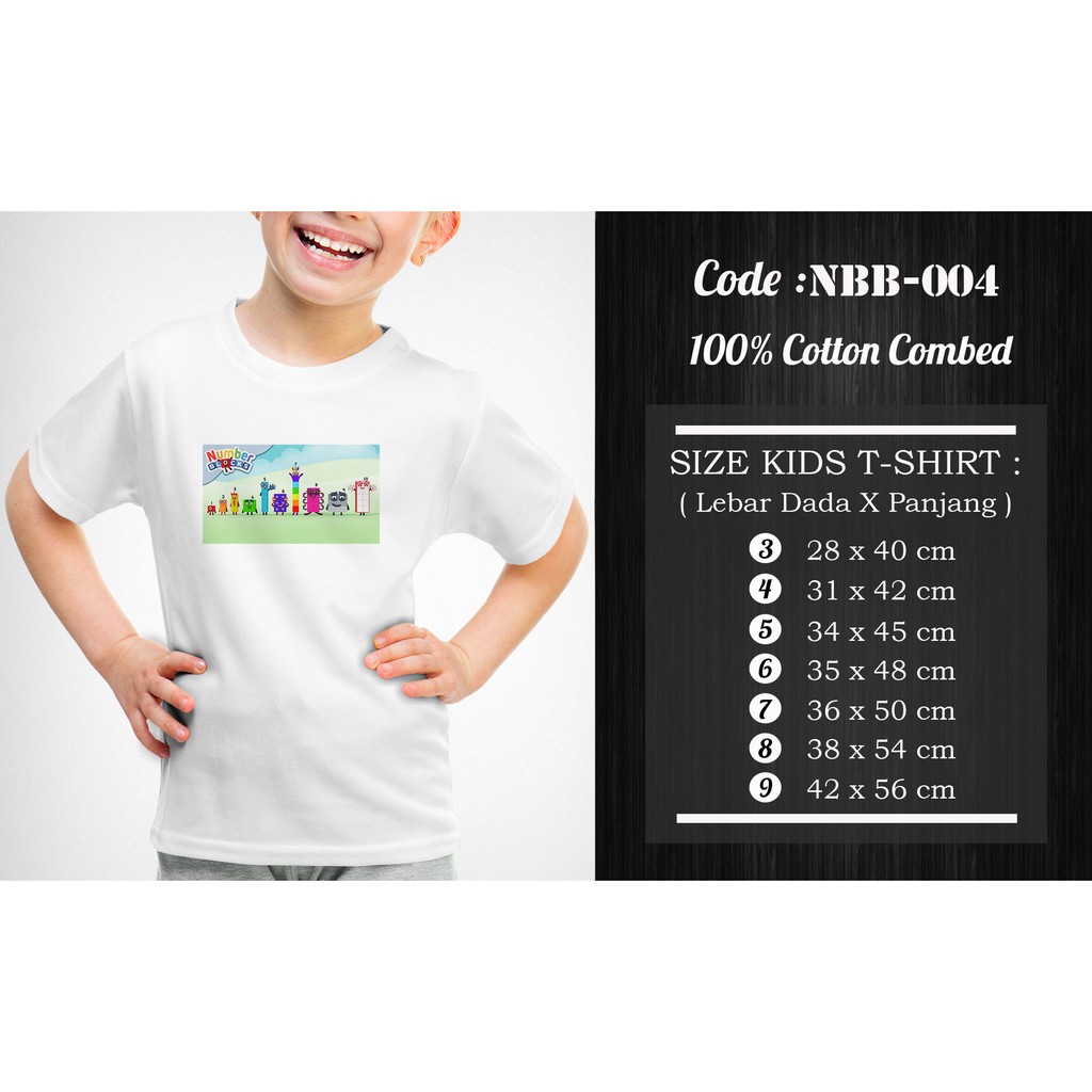 [FREE NAMA !!] Kaos Anak &amp; Family Number Blocks 100% COTTON PREMIUM