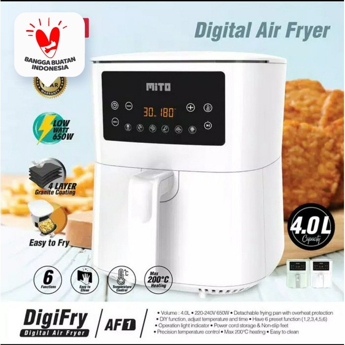 Paket Hemat Chopper Mitochiba CH-200 Plus Digital Air Fryer Mito AF1