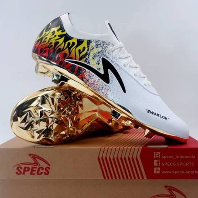 Sepatu bola SPECS ORIGINAL ACCELERATOR LIGHTSPEED II FG KLOK SE WHITE GOLD