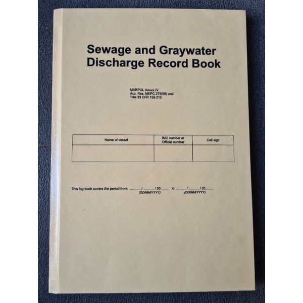 

Sewage Discharge Record Book