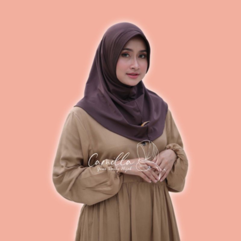 Hijab Sporty Premium Menutup Dada Kerudung Instan Olahraga - coklat