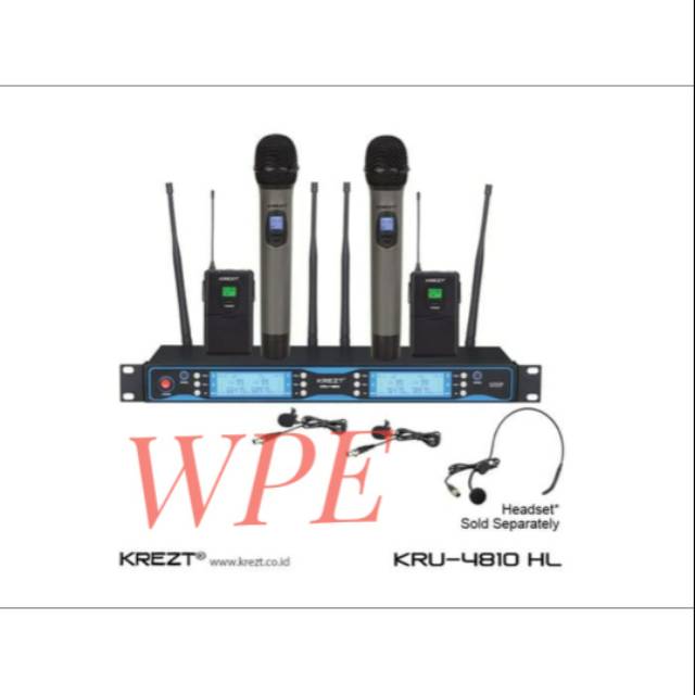 Mic Wireless Krezt KRU - 4810 ( Pegang + Clip On )