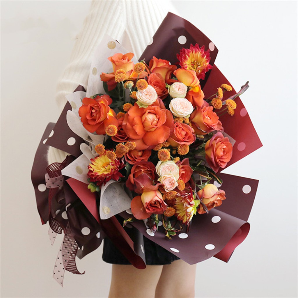 kertas bunga Motif flower wrapping paper cellophane KB6029