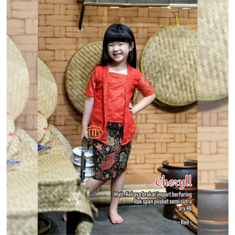 SET KEBAYA ANAK SEMISUTRA PLISKET