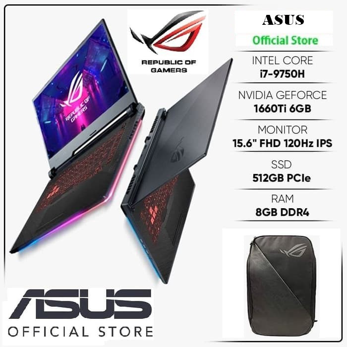 ASUS ROG STRIX G531GU-I766G9T i7-9750H 8GB 512GB GTX1660Ti 6GB 120HZ
