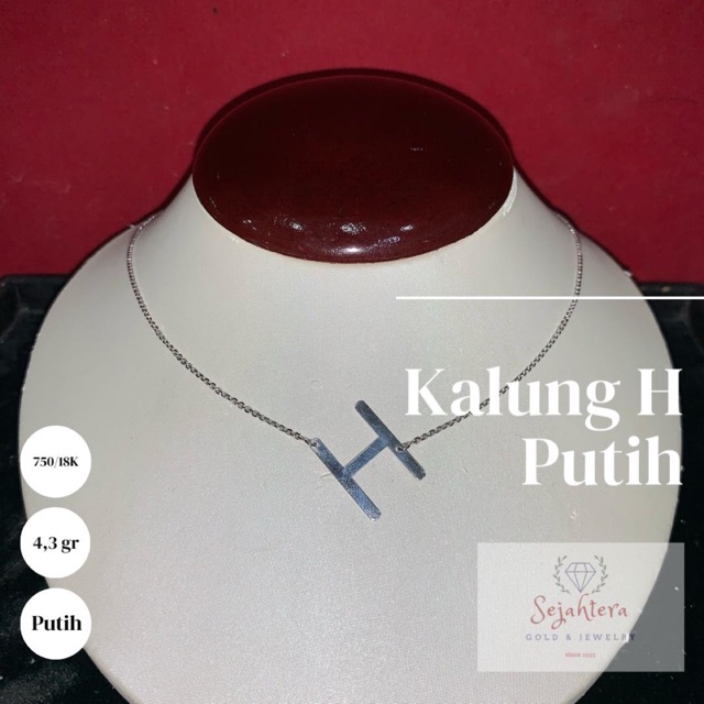 Kalung Emas Fashion inisial "H"