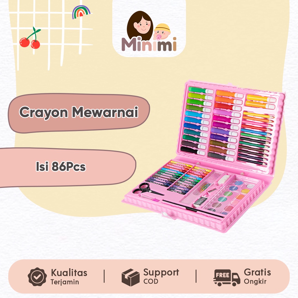 

Minimi - Crayon Set Alat Menggambar Anak Oil Pastel Isi 86pcs
