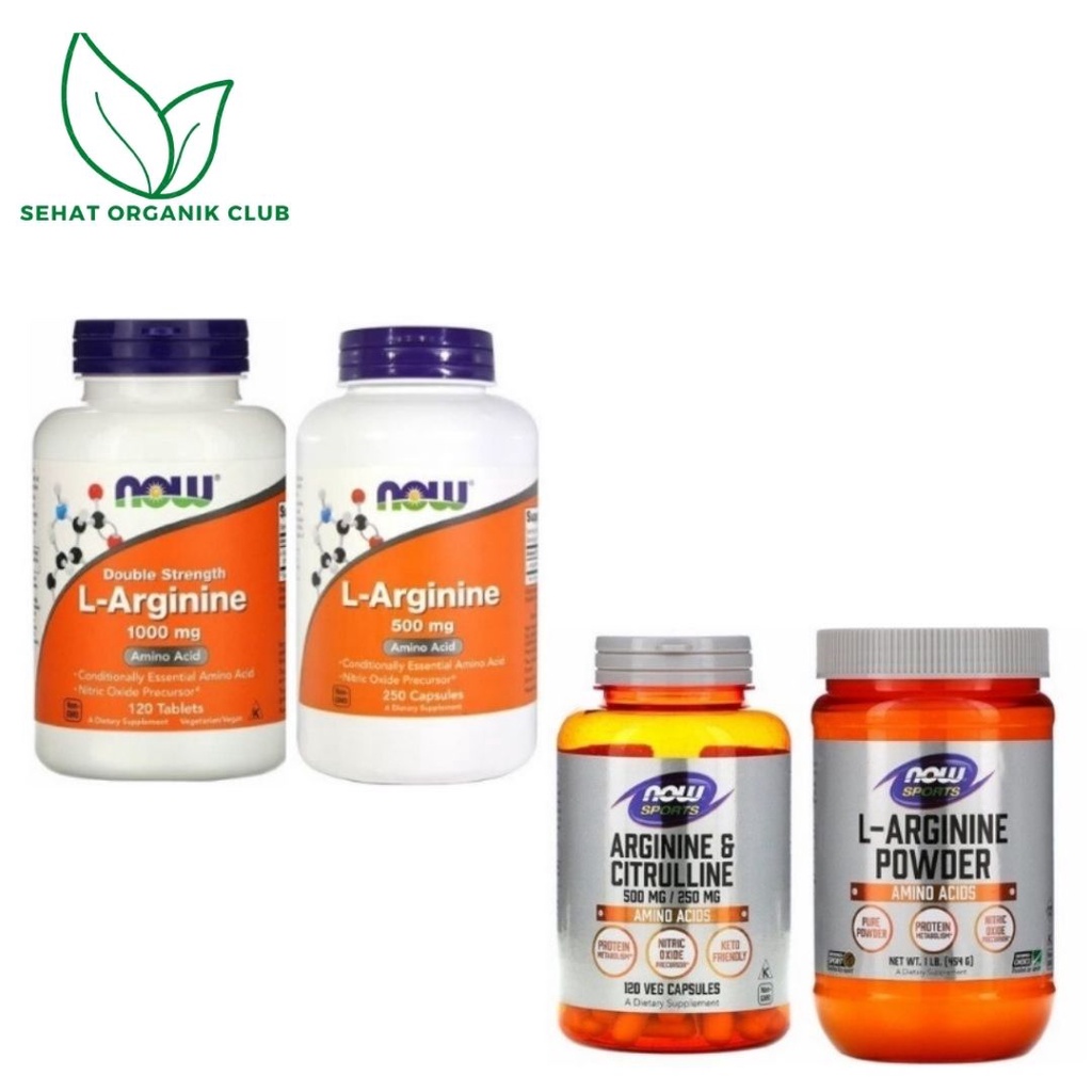 Now Foods L-Arginine 500 mg 250 Caps ; Double Strength L-Arginine 1000 mg 120 Tabs ; Now Foods Sport